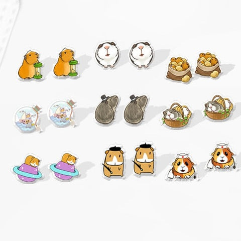 Guinea Pig Stud Earrings  Epoxy Resin Jewelry Gifts